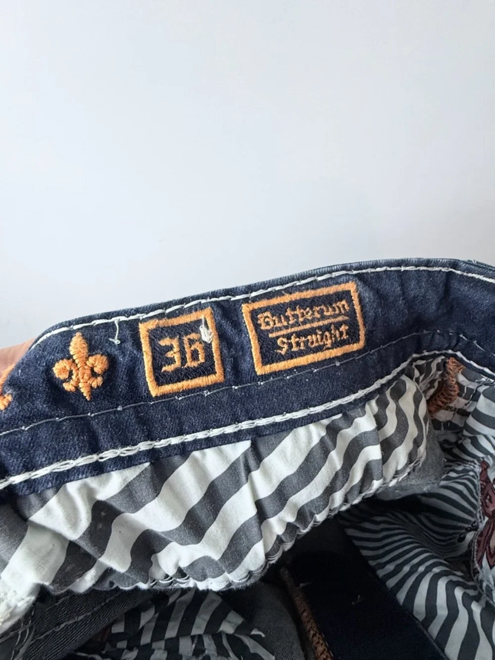 Rock Revival Butterum Straight Leg Jean Size 36 Grunge Dark Blue NWOT (I)